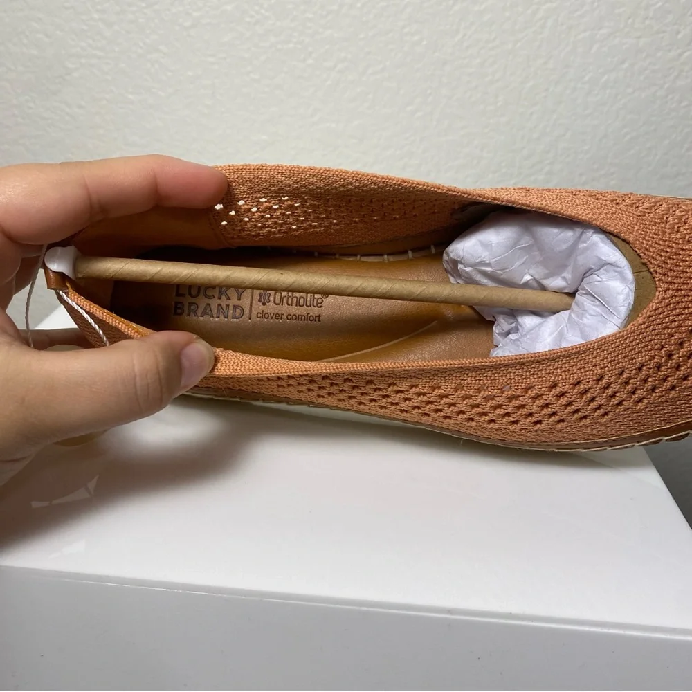 NWB Lucky Brand Women's Orena Knit Corange Espadrille Platform Flats Size 7